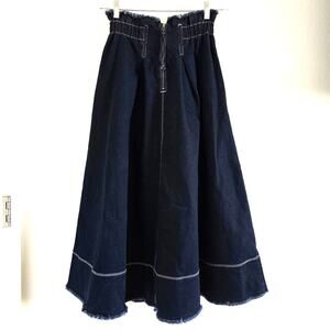 Moussy Dark Blue Midi Skirt